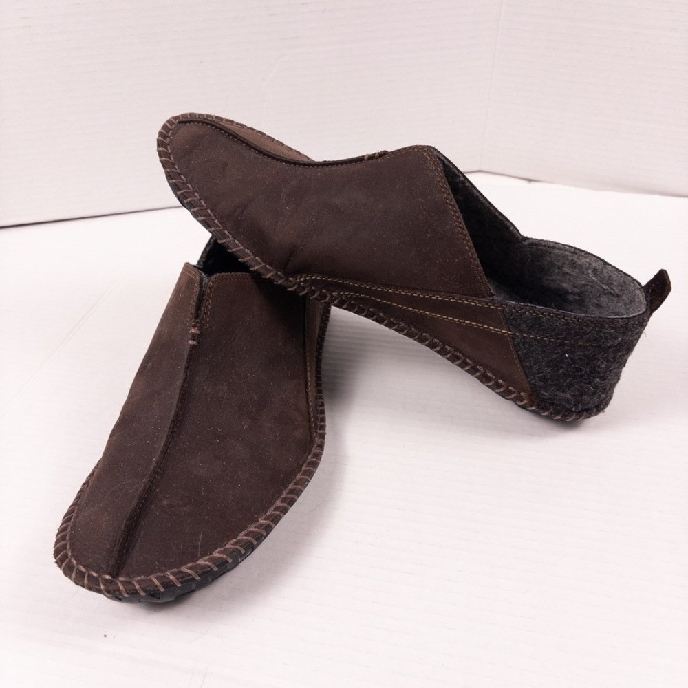 Timberland Smartwool Loafers Men 11 Brown Leather Earthkeepers Lounger  Slipper - Picture 2 of 6